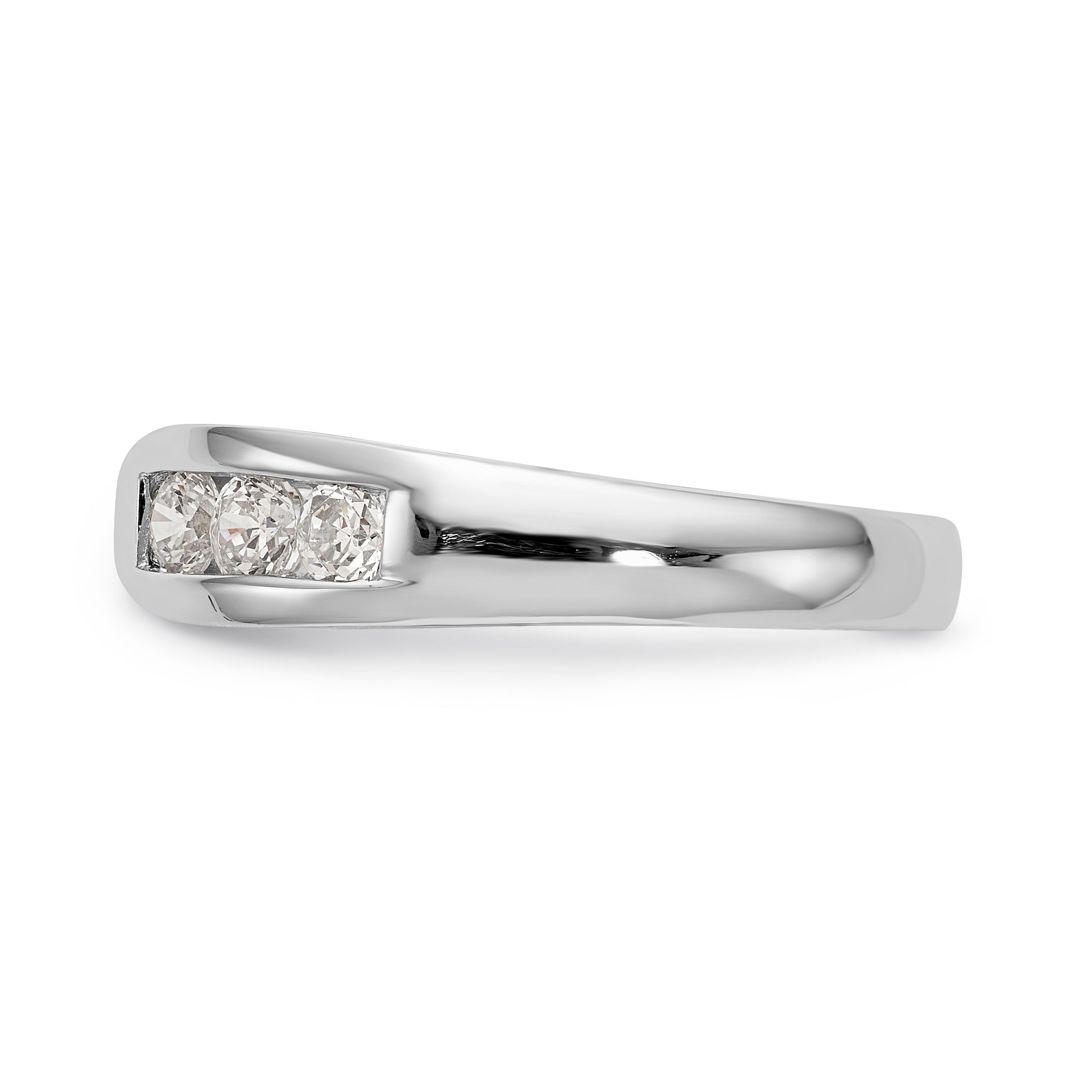 14K White Gold Diamond Peg Set Engagement Ring