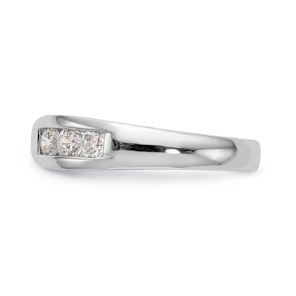 14K White Gold Diamond Peg Set Engagement Ring