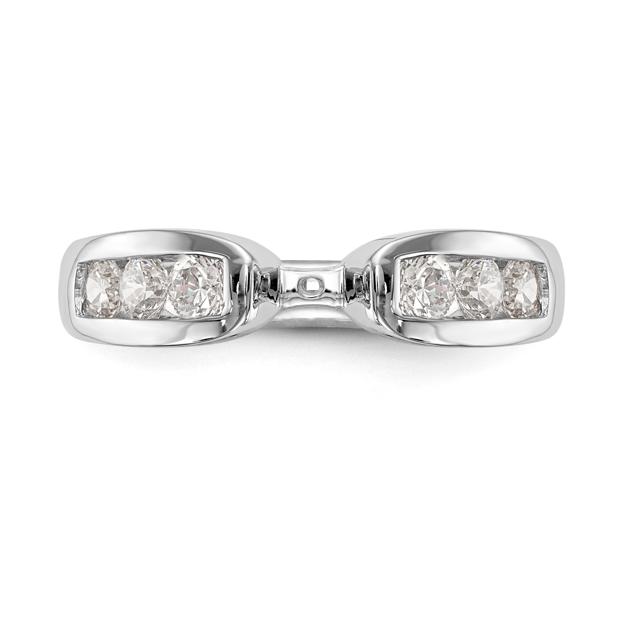 14K White Gold Diamond Peg Set Engagement Ring