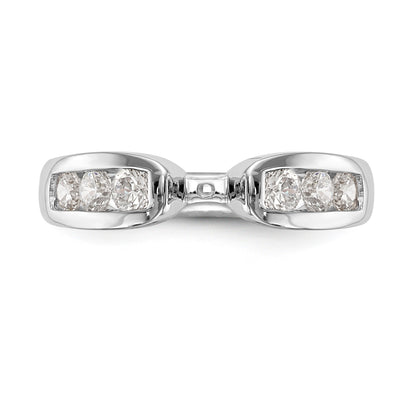 14K White Gold Diamond Peg Set Engagement Ring