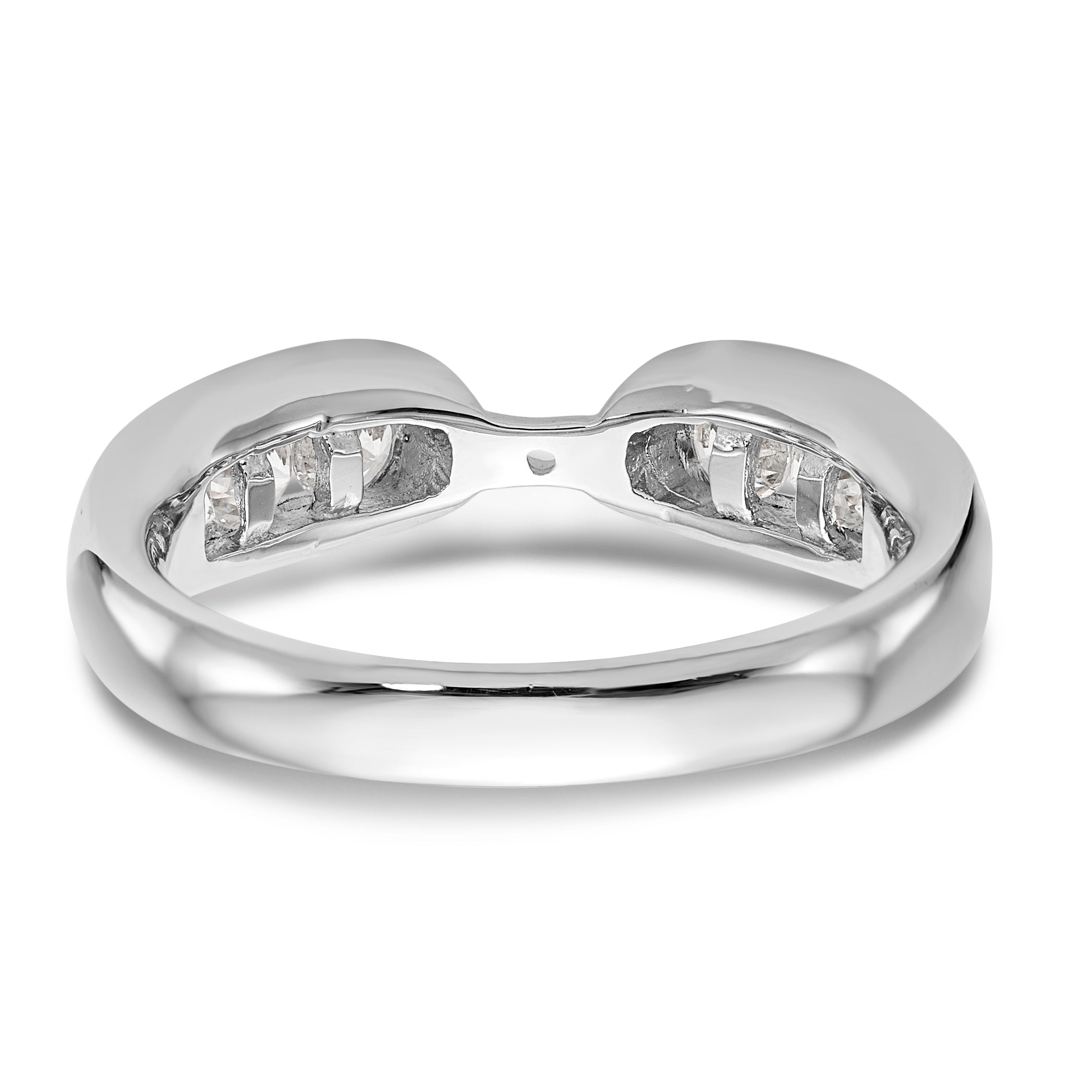 14K White Gold Diamond Peg Set Engagement Ring