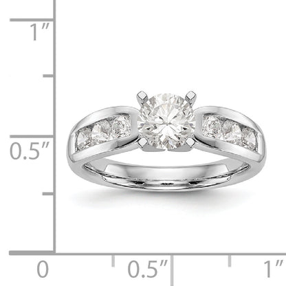 14K White Gold Diamond Peg Set Engagement Ring