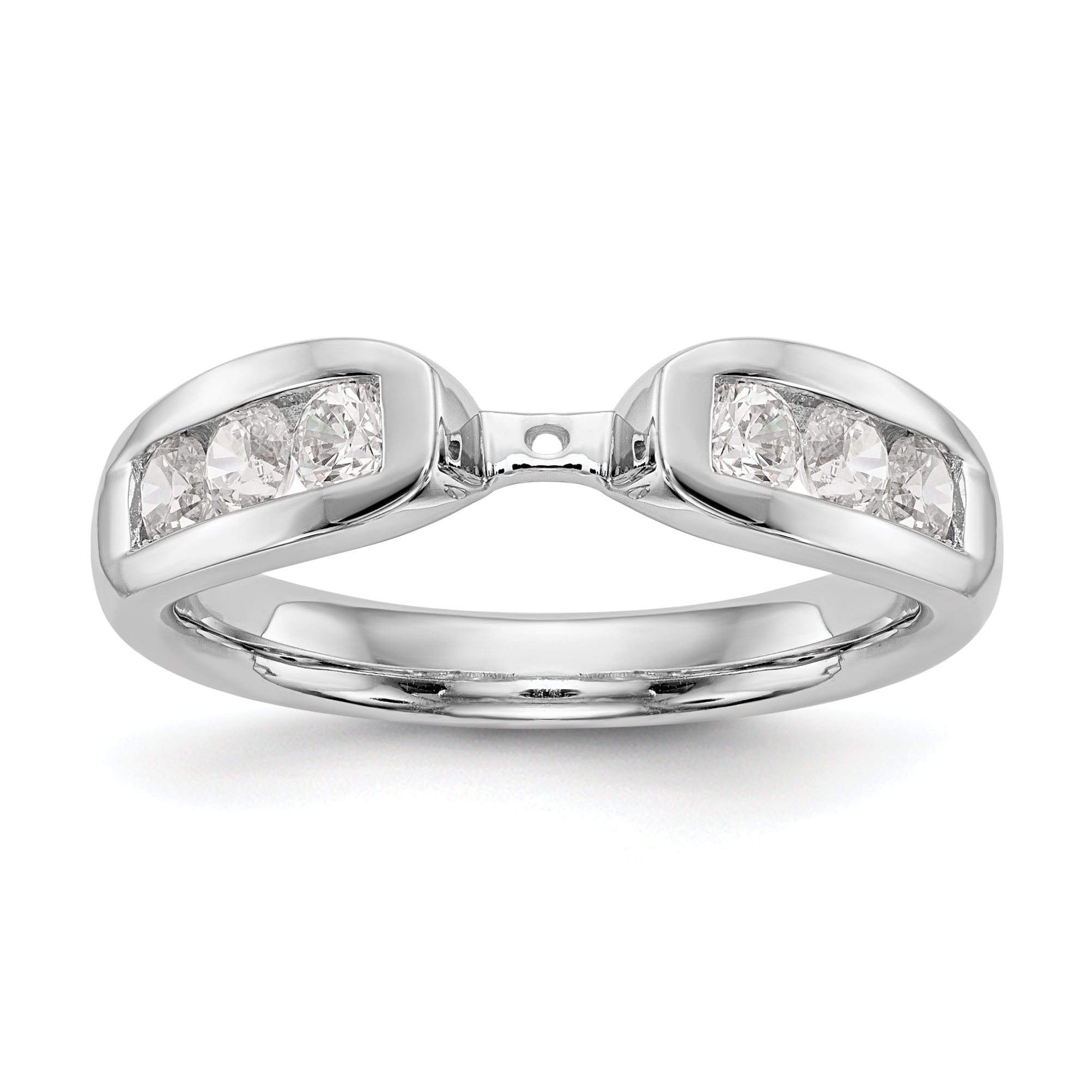 14K White Gold Diamond Peg Set Engagement Ring