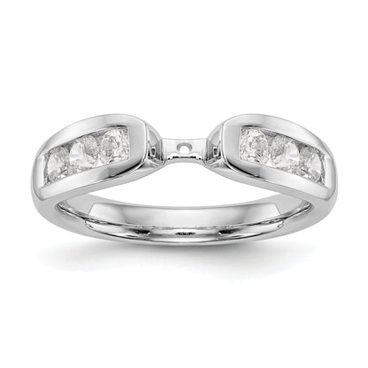 14K White Gold Diamond Peg Set Engagement Ring