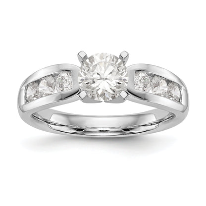 14K White Gold Diamond Peg Set Engagement Ring