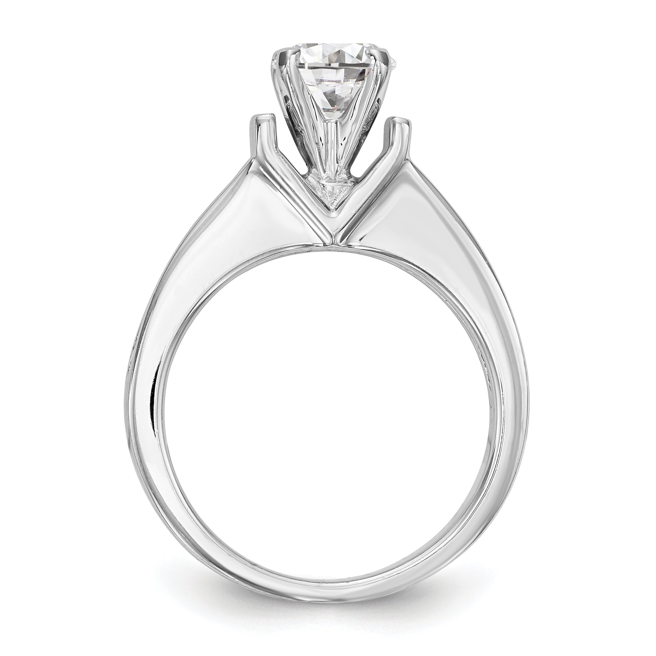 14K White Gold Diamond Peg Set Engagement Ring