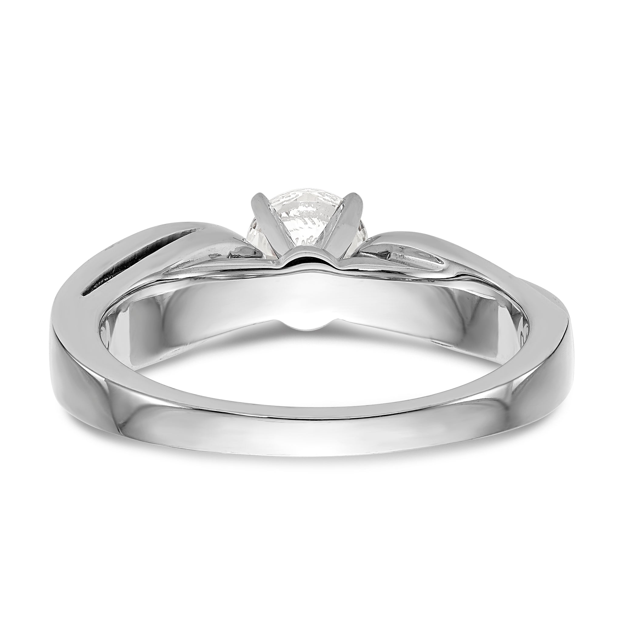 14K White Gold Diamond Peg Set Engagement Ring