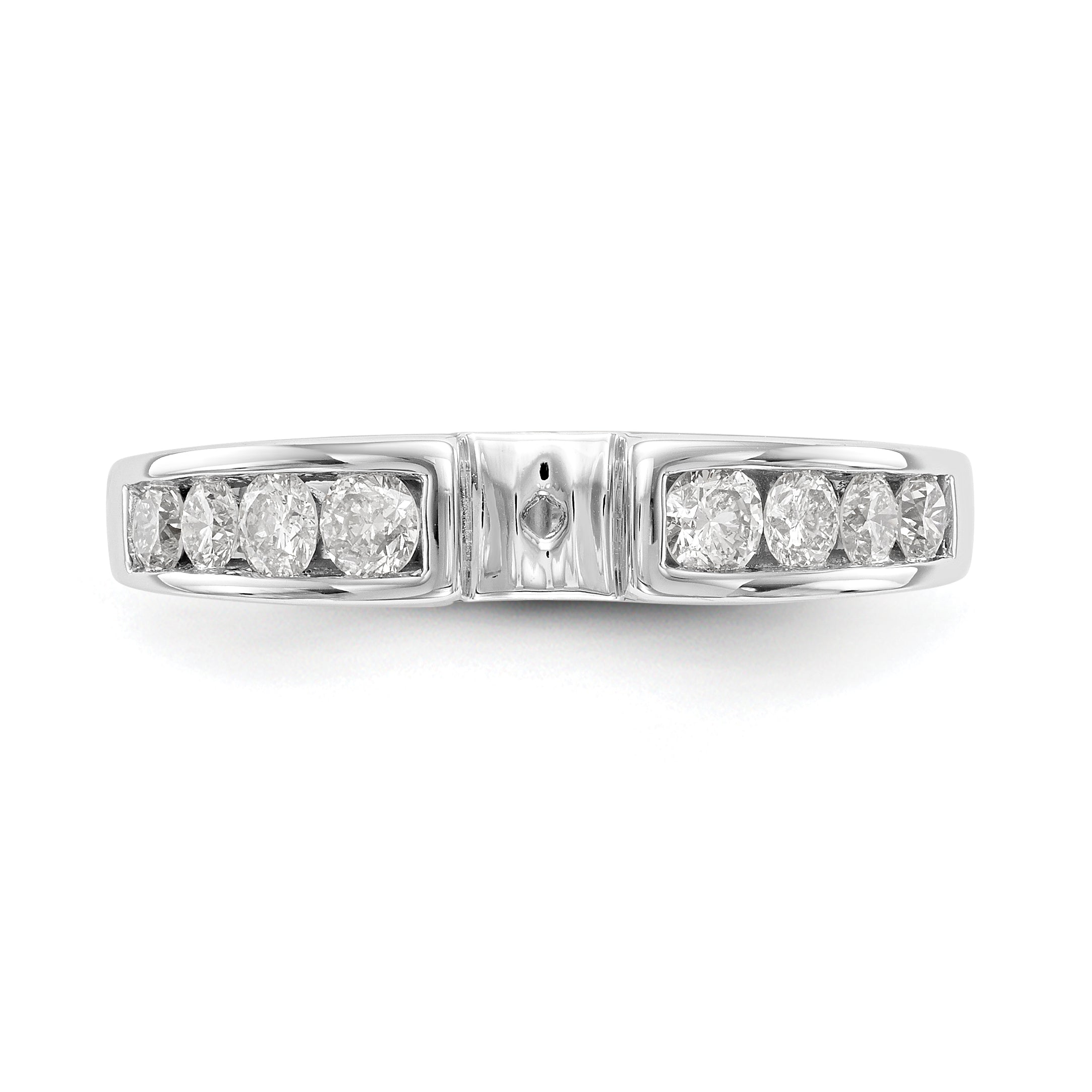 14K White Gold Diamond Peg Set Engagement Ring