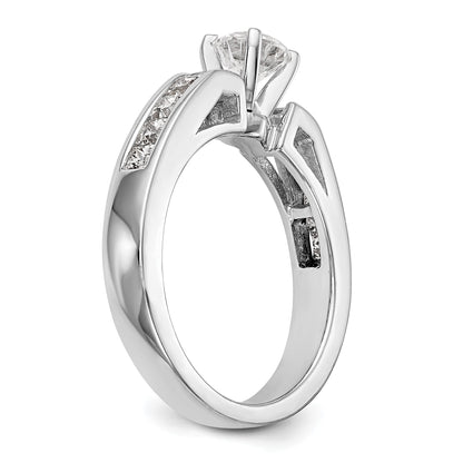 14K White Gold Diamond Peg Set Engagement Ring