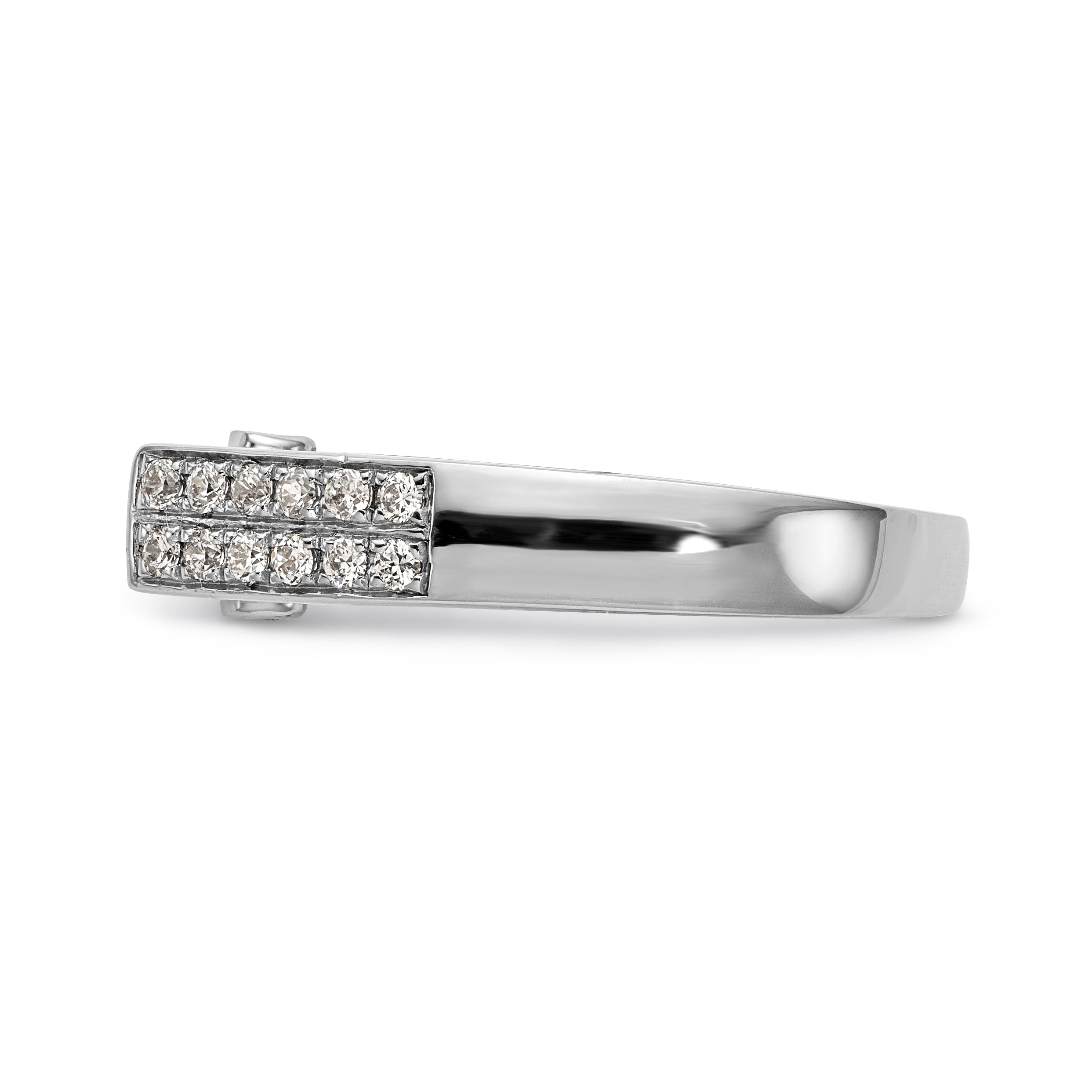 14K White Gold Diamond Peg Set Engagement Ring