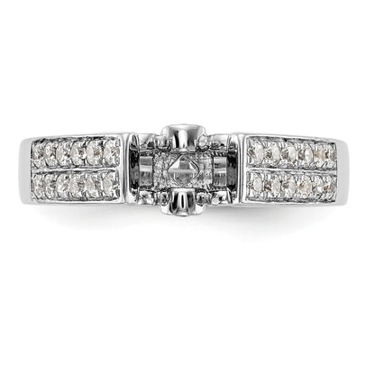 14K White Gold Diamond Peg Set Engagement Ring