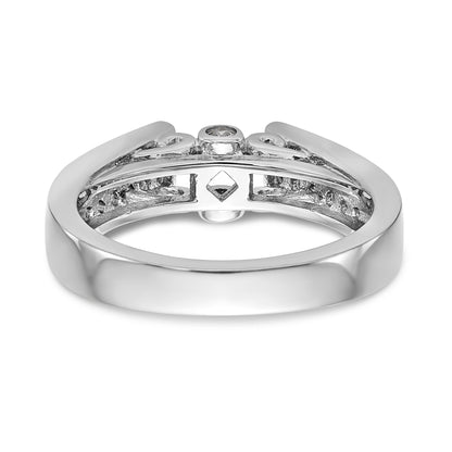 14K White Gold Diamond Peg Set Engagement Ring
