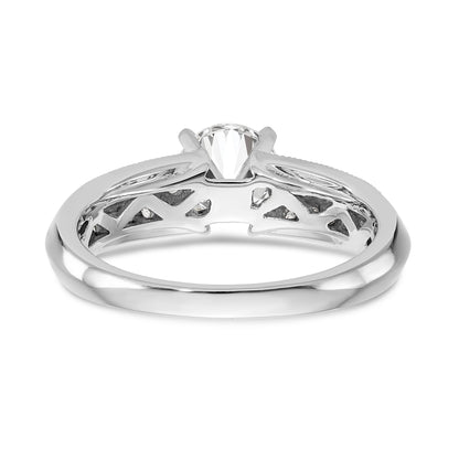 14K White Gold Diamond Peg Set Engagement Ring