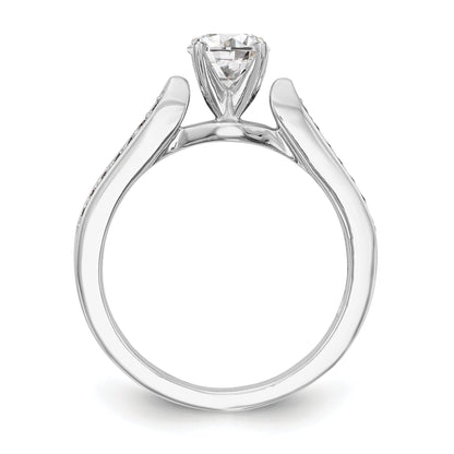 14K White Gold Diamond Peg Set Engagement Ring