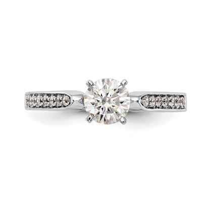 14K White Gold Diamond Peg Set Engagement Ring