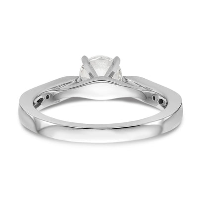 14K White Gold Diamond Peg Set Engagement Ring
