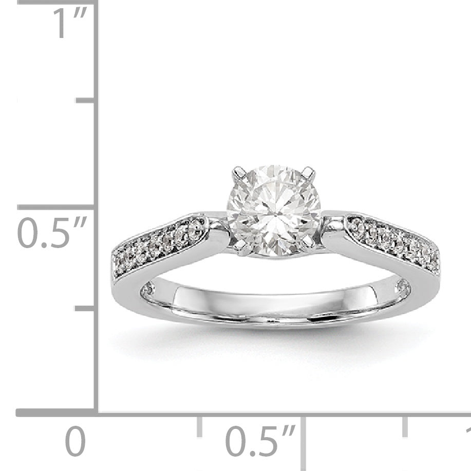 14K White Gold Diamond Peg Set Engagement Ring