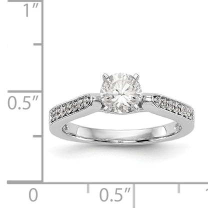 14K White Gold Diamond Peg Set Engagement Ring
