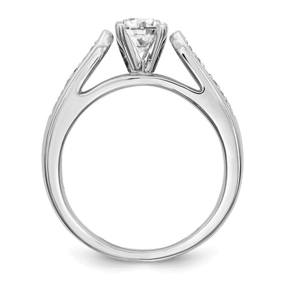 14K White Gold Diamond Peg Set Engagement Ring