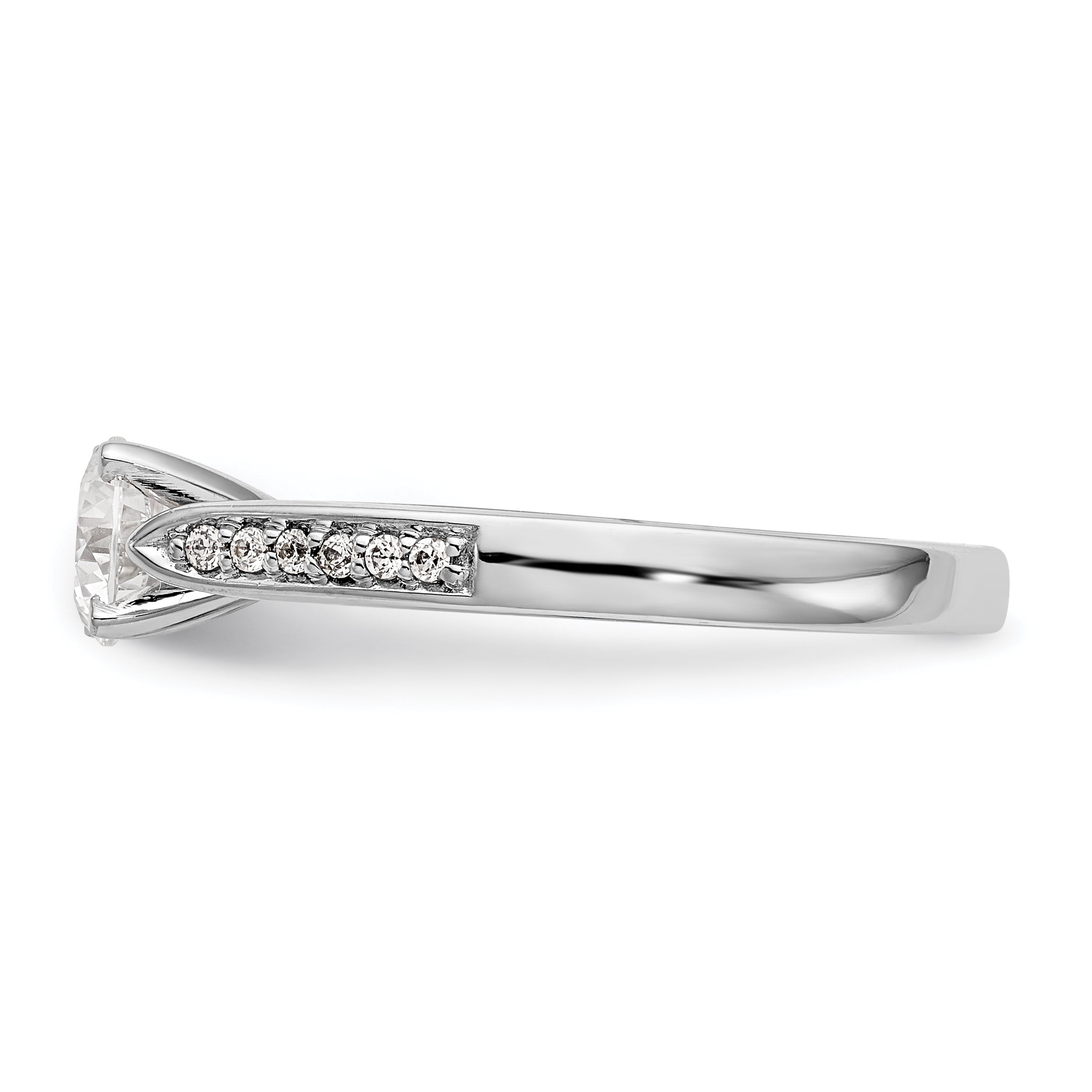 14K White Gold Diamond Peg Set Engagement Ring