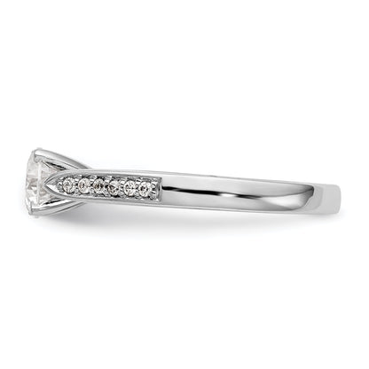14K White Gold Diamond Peg Set Engagement Ring