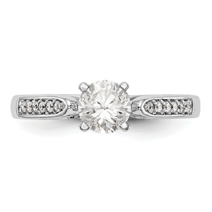 14K White Gold Diamond Peg Set Engagement Ring