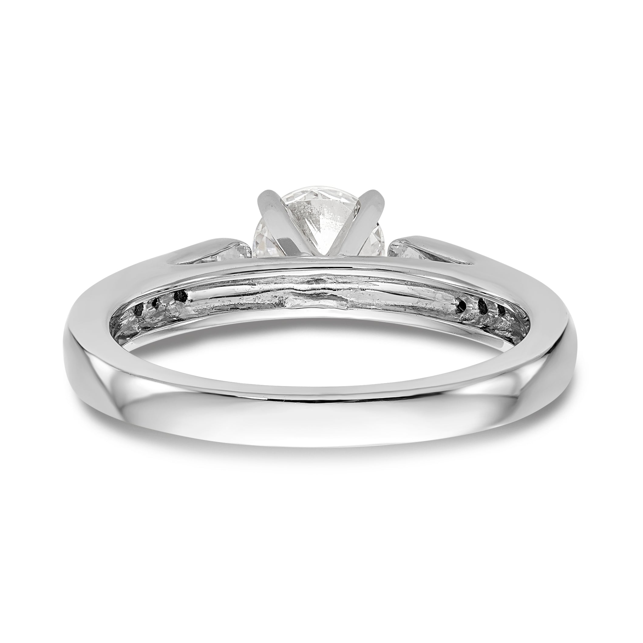 14K White Gold Diamond Peg Set Engagement Ring