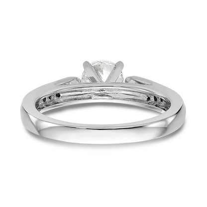 14K White Gold Diamond Peg Set Engagement Ring