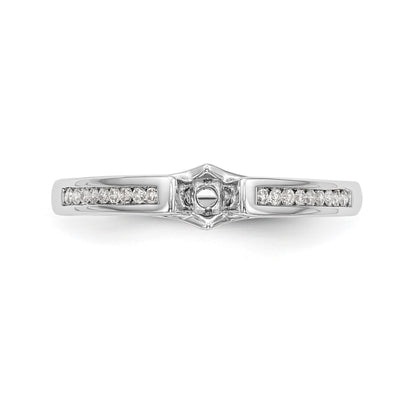 14K White Gold Diamond Peg Set Engagement Ring