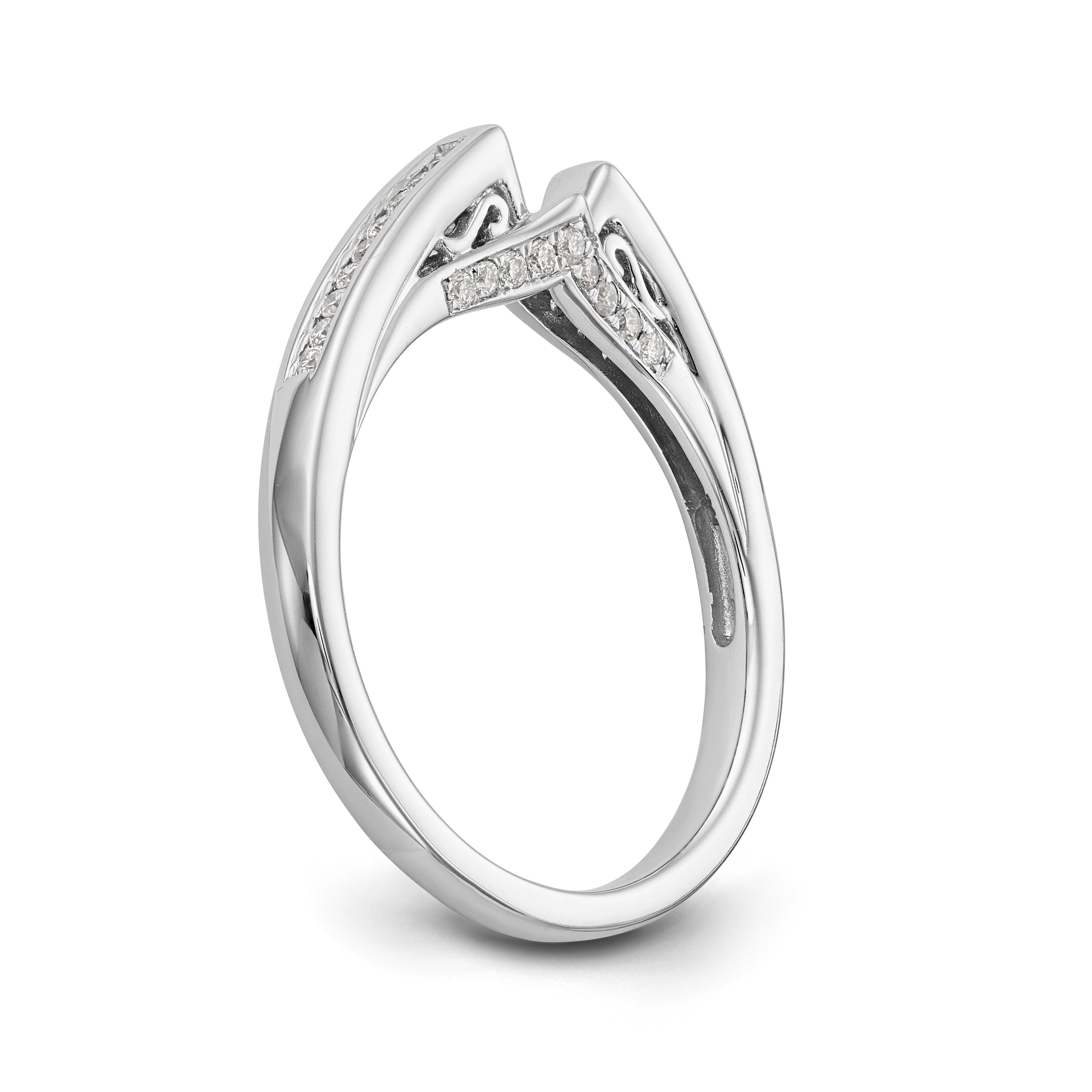 14K White Gold Diamond Peg Set Engagement Ring