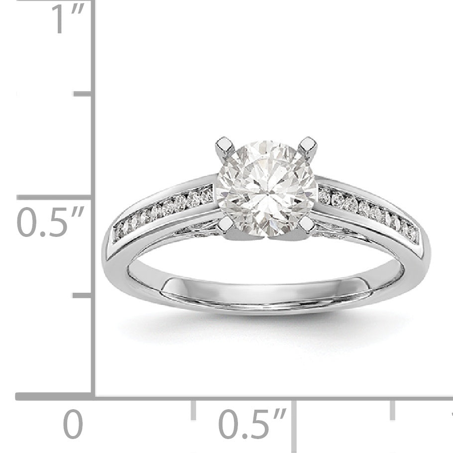 14K White Gold Diamond Peg Set Engagement Ring