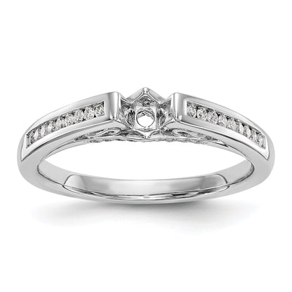 14K White Gold Diamond Peg Set Engagement Ring