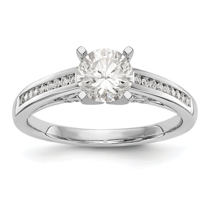 14K White Gold Diamond Peg Set Engagement Ring