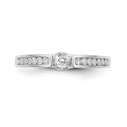 14K White Gold Diamond Peg Set Engagement Ring