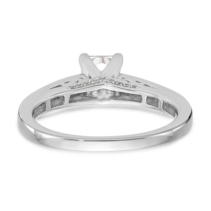 14K White Gold Diamond Peg Set Engagement Ring