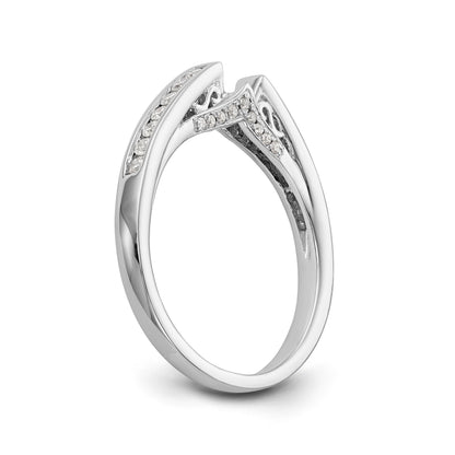 14K White Gold Diamond Peg Set Engagement Ring