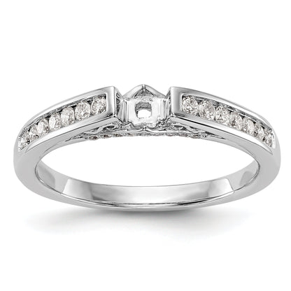 14K White Gold Diamond Peg Set Engagement Ring