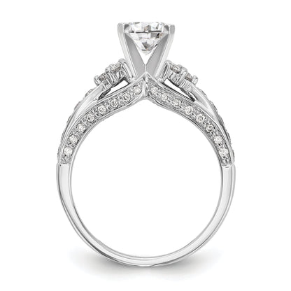 14K White Gold Diamond Peg Set Engagement Ring
