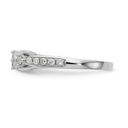 14K White Gold Diamond Peg Set Engagement Ring