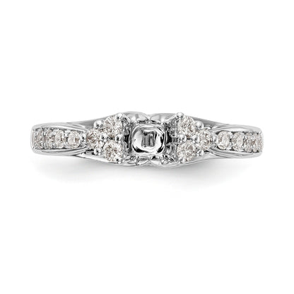 14K White Gold Diamond Peg Set Engagement Ring