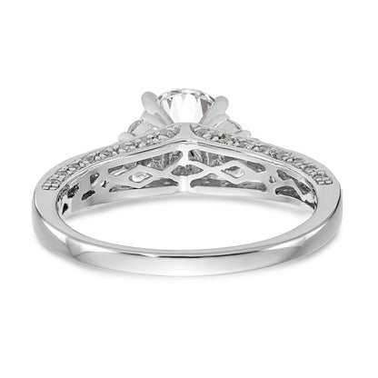 14K White Gold Diamond Peg Set Engagement Ring