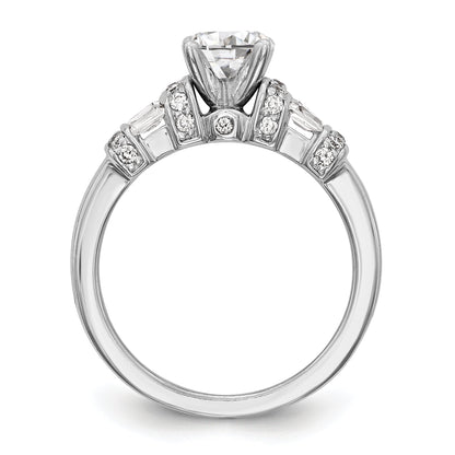 14K White Gold Diamond Peg Set Engagement Ring