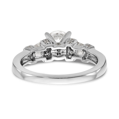 14K White Gold Diamond Peg Set Engagement Ring