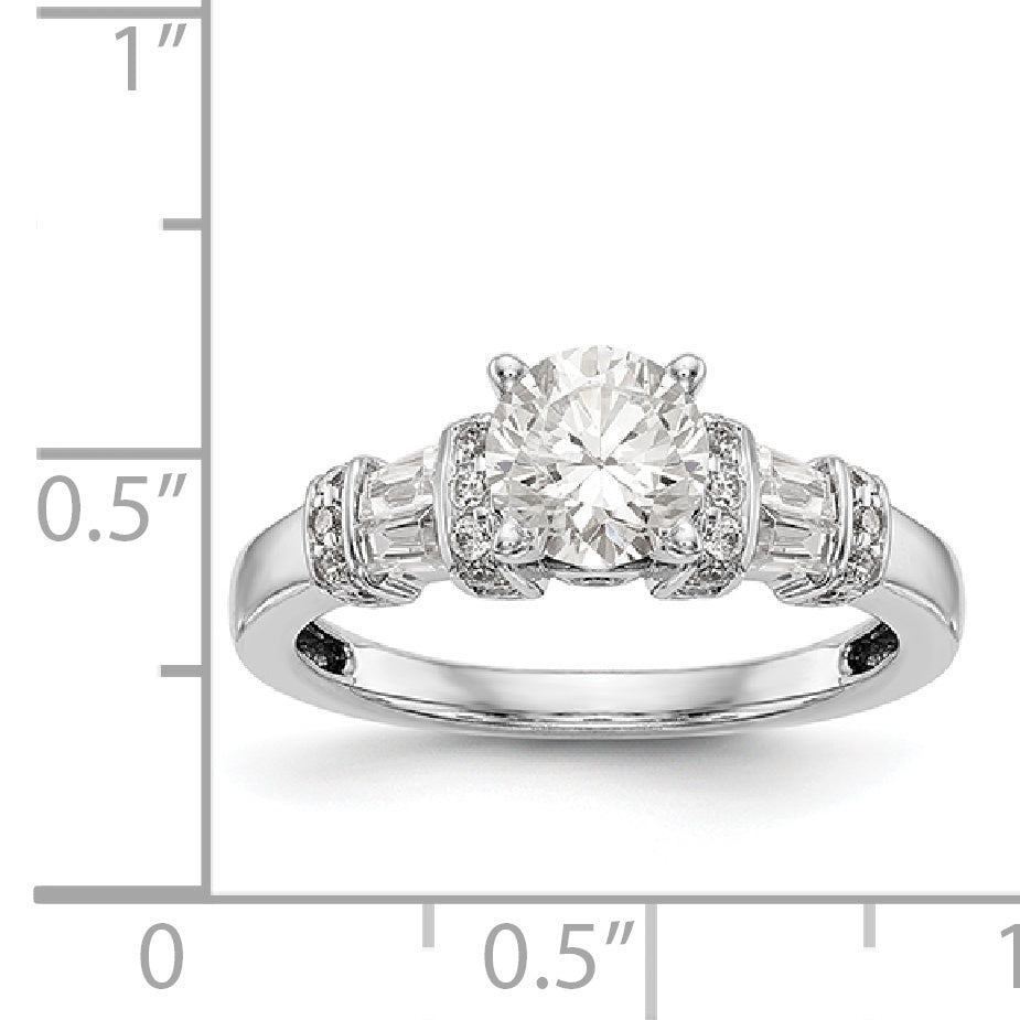 14K White Gold Diamond Peg Set Engagement Ring