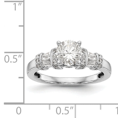 14K White Gold Diamond Peg Set Engagement Ring