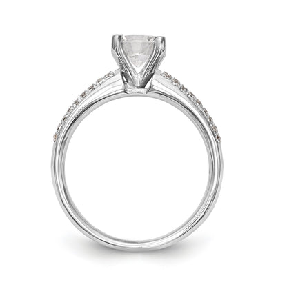 14K White Gold Diamond Peg Set Engagement Ring
