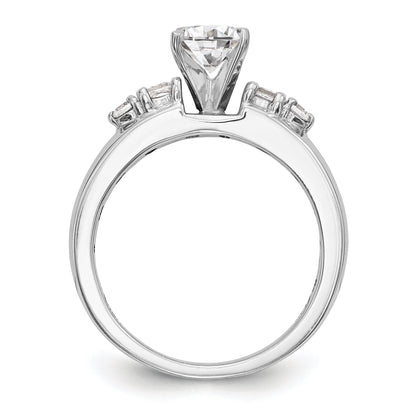 14K White Gold Diamond Peg Set Engagement Ring
