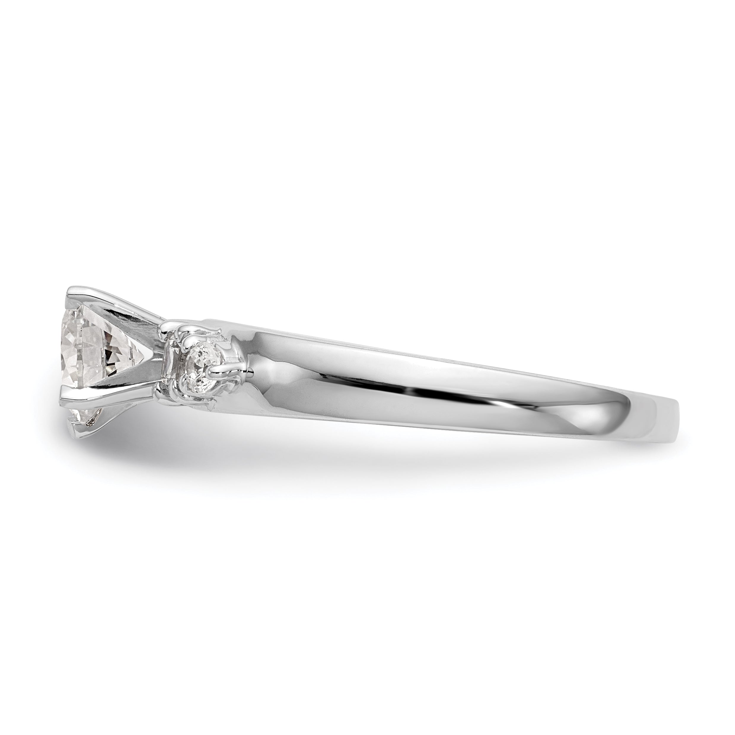 14K White Gold Diamond Peg Set Engagement Ring