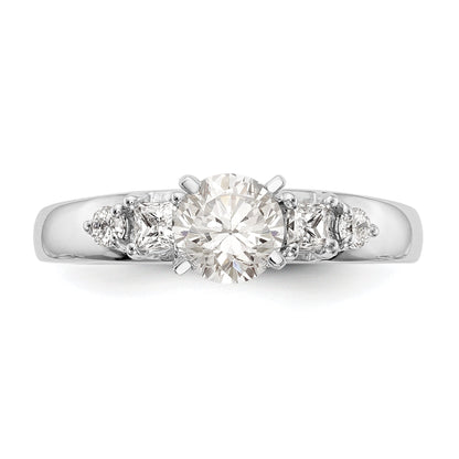 14K White Gold Diamond Peg Set Engagement Ring