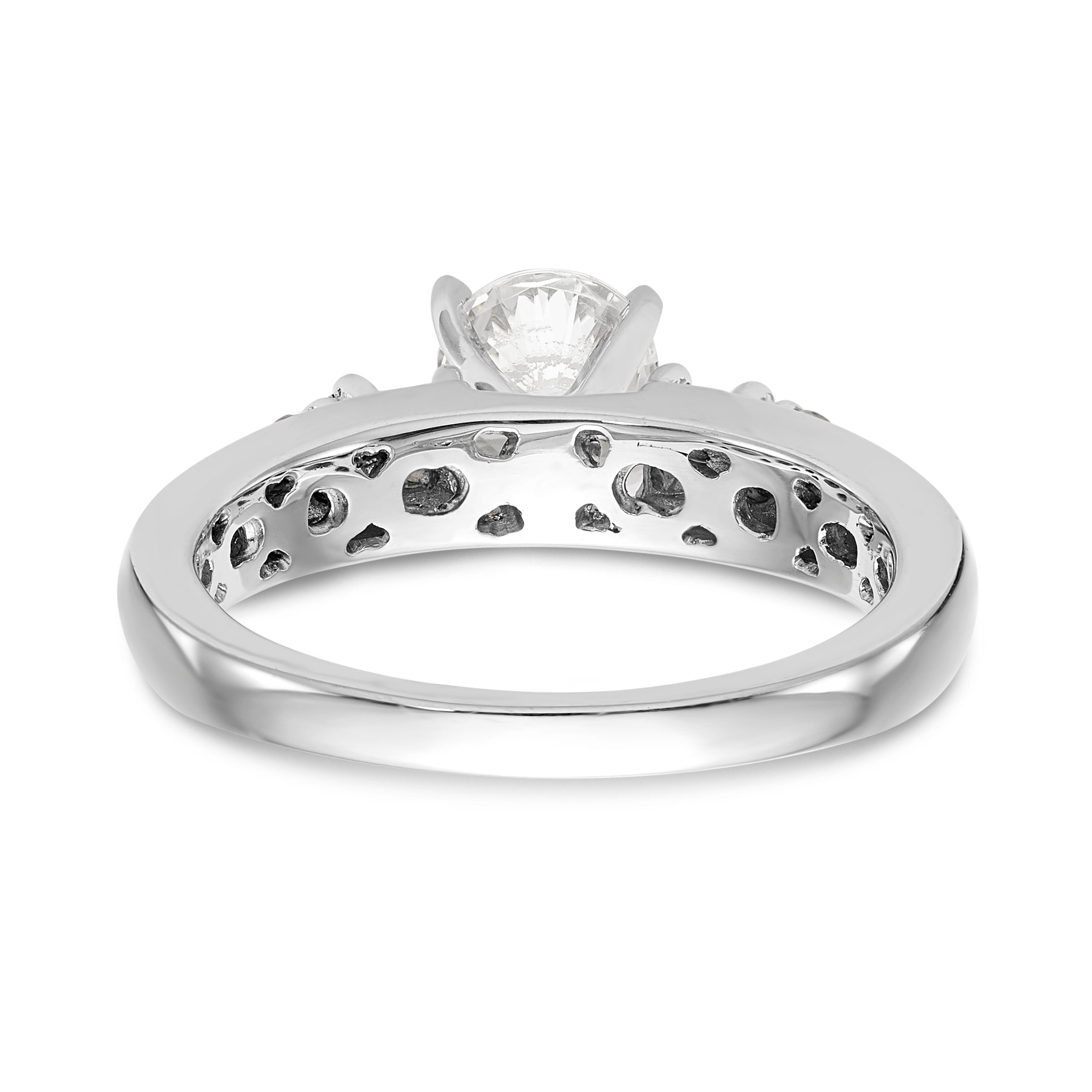 14K White Gold Diamond Peg Set Engagement Ring
